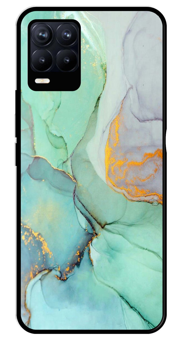 Marble Design Metal Mobile Case for Realme 8 Pro  (Design No -46)