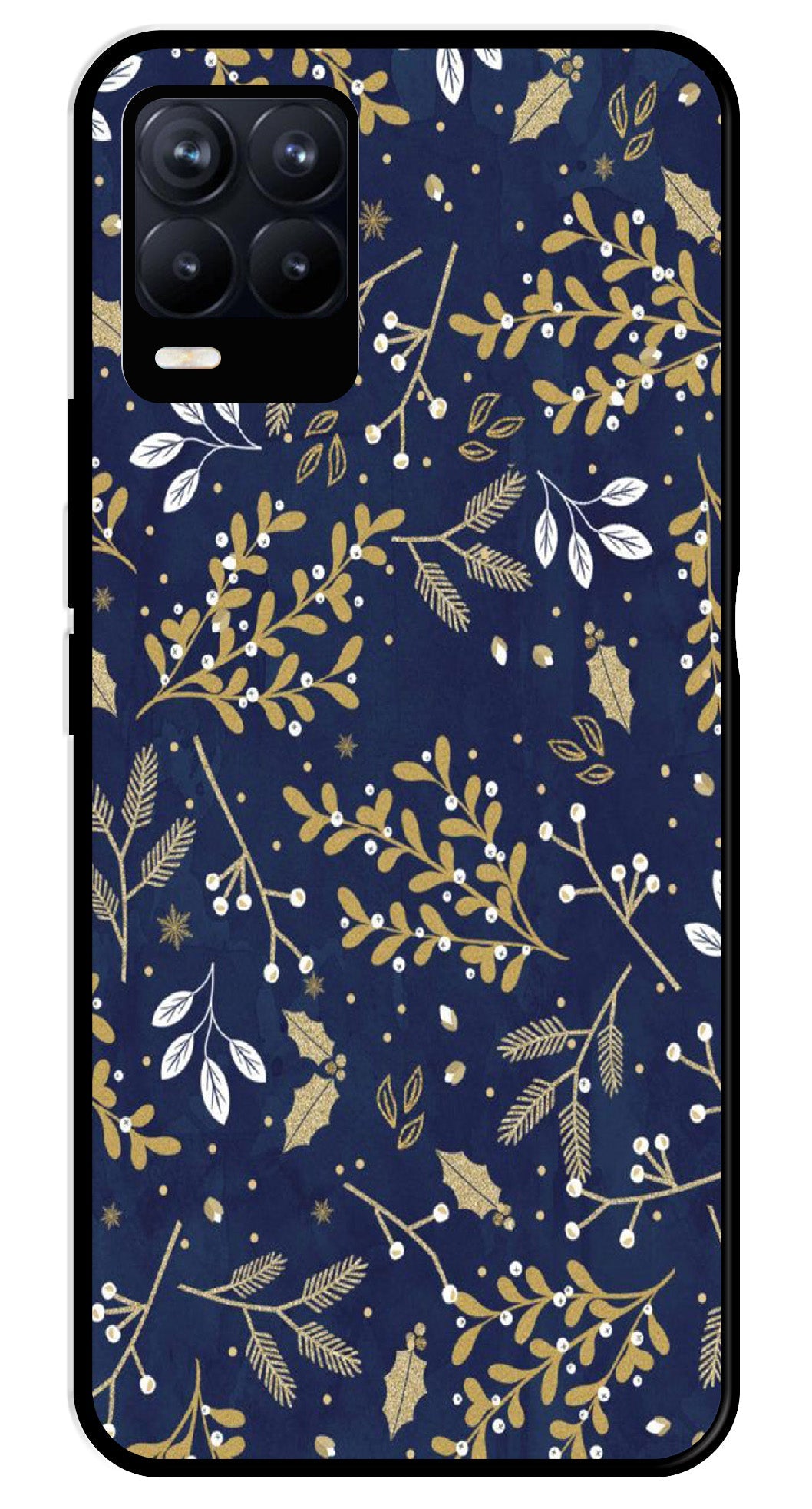 Floral Pattern  Metal Mobile Case for Realme 8 Pro  (Design No -52)