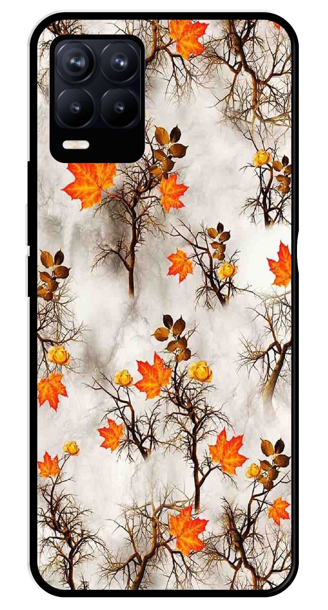 Autumn leaves Metal Mobile Case for Realme 8 Pro  (Design No -55)