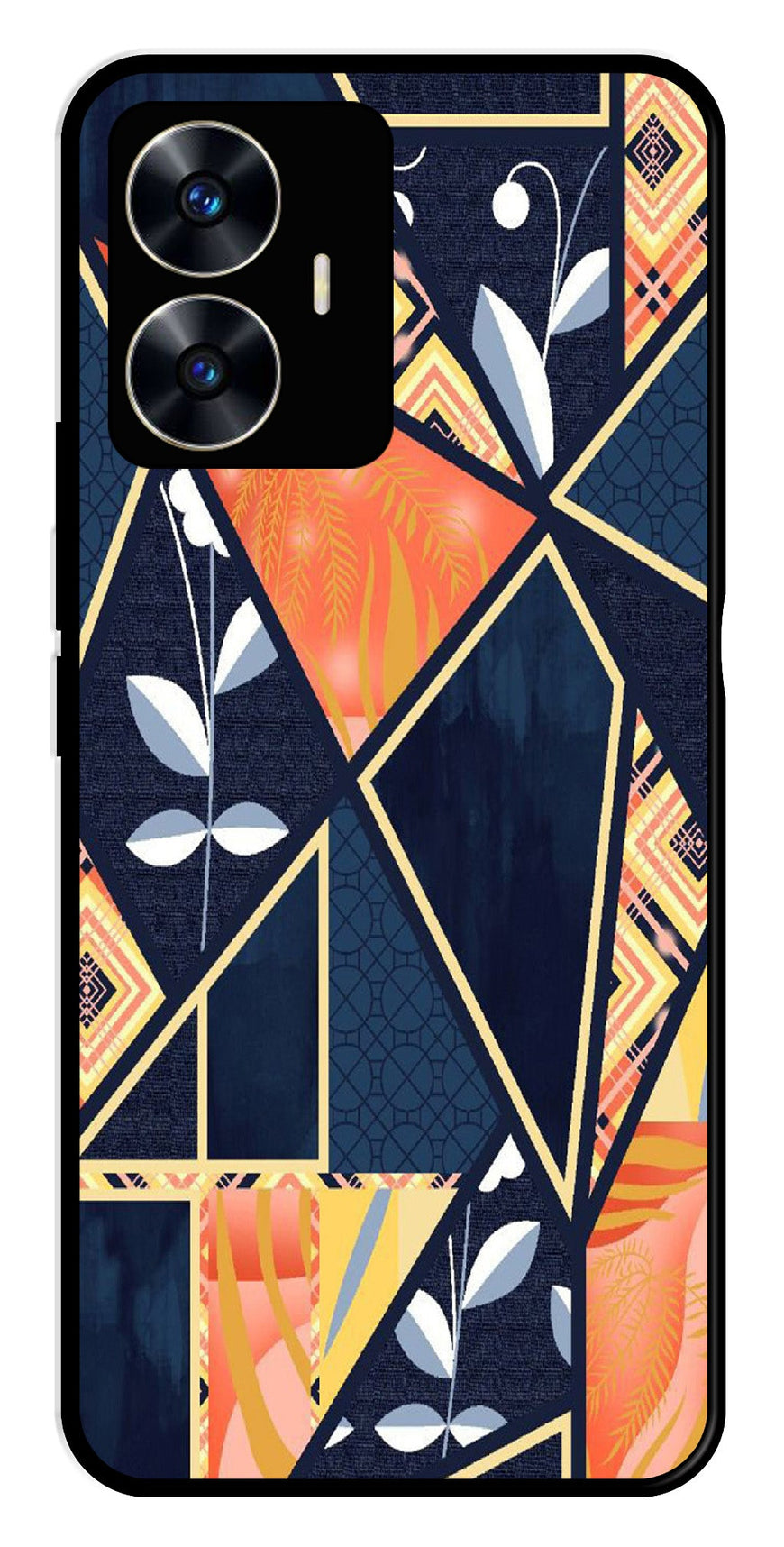 Marble Design Metal Mobile Case for Realme C55   (Design No -07)