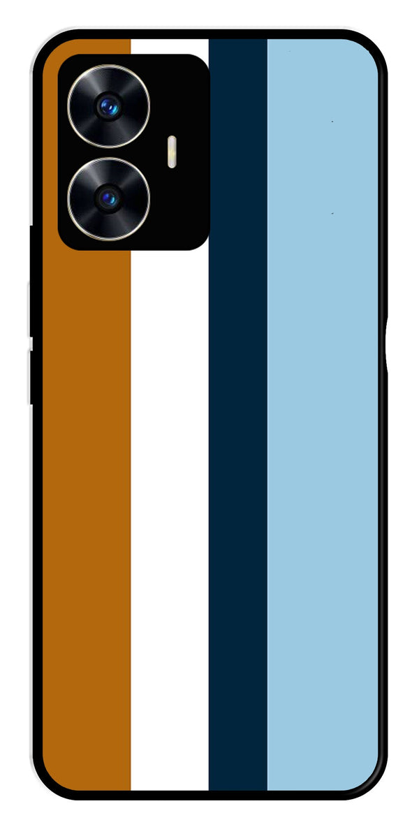 MultiColor Pattern Metal Mobile Case for Realme C55   (Design No -17)