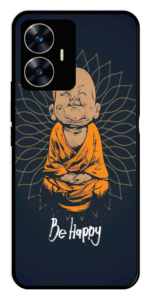 Be Happy Metal Mobile Case for Realme C55   (Design No -27)