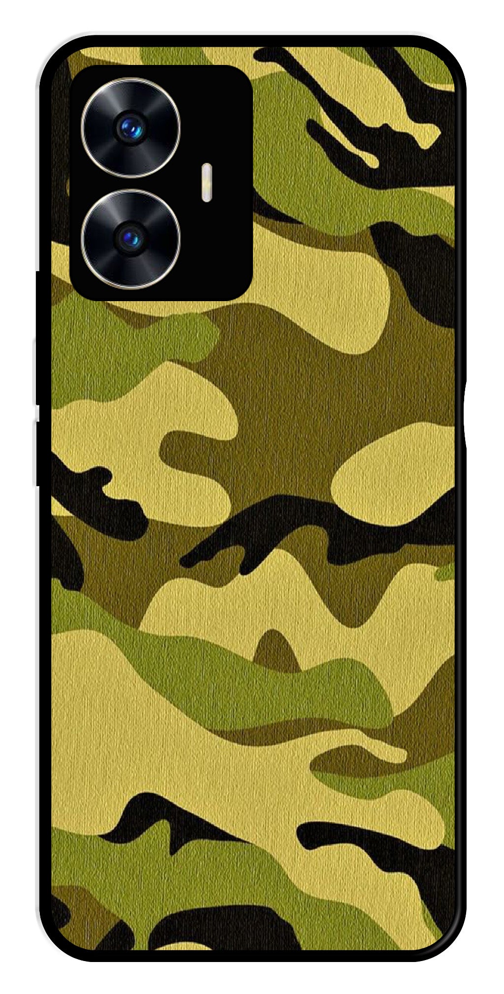 Army Pattern Metal Mobile Case for Realme C55   (Design No -35)