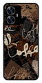 Coffee Pattern Metal Mobile Case for Realme C55   (Design No -37)