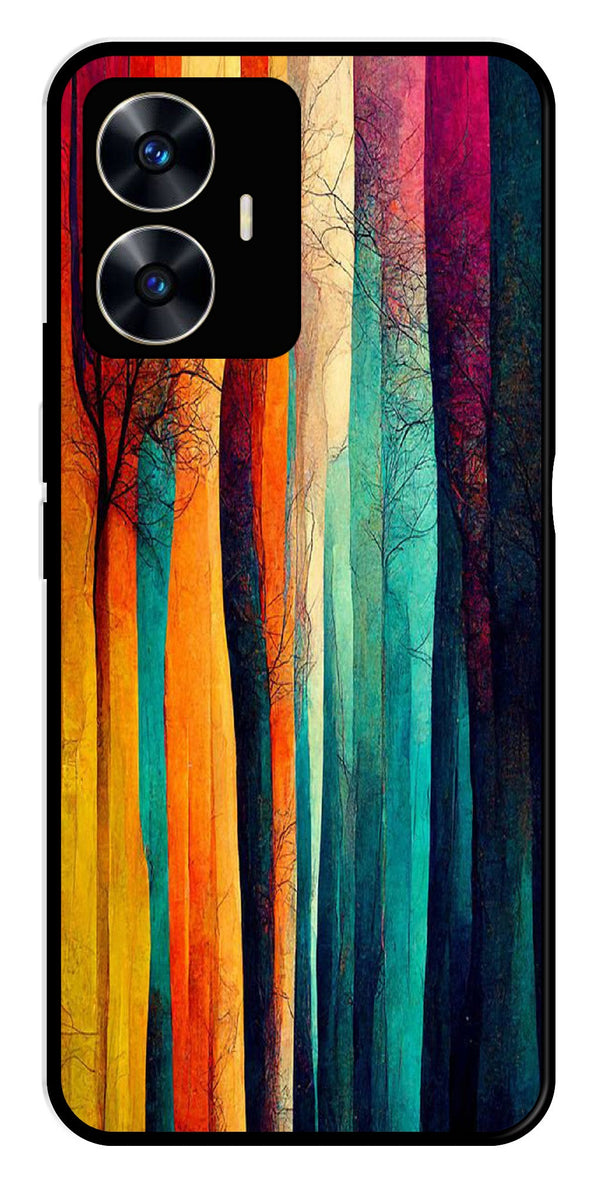 Modern Art Colorful Metal Mobile Case for Realme C55   (Design No -47)