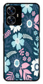 Flower Leaves Design Metal Mobile Case for Realme C55   (Design No -50)