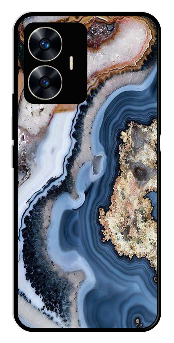 Marble Design Metal Mobile Case for Realme C55   (Design No -53)