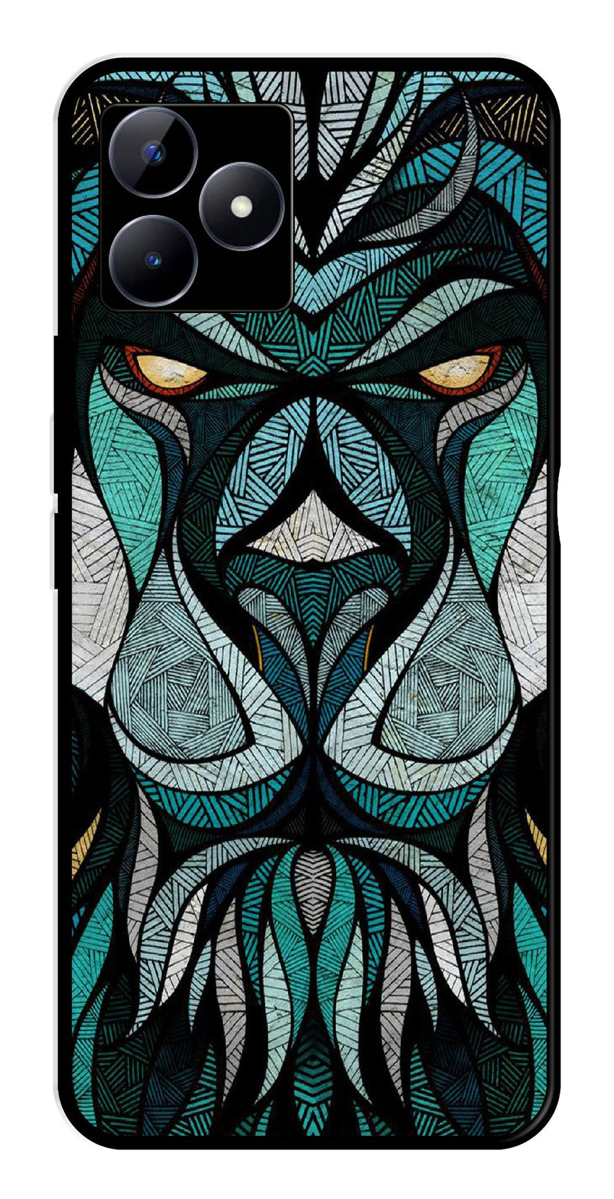 Lion Pattern Metal Mobile Case for Realme N53   (Design No -40)