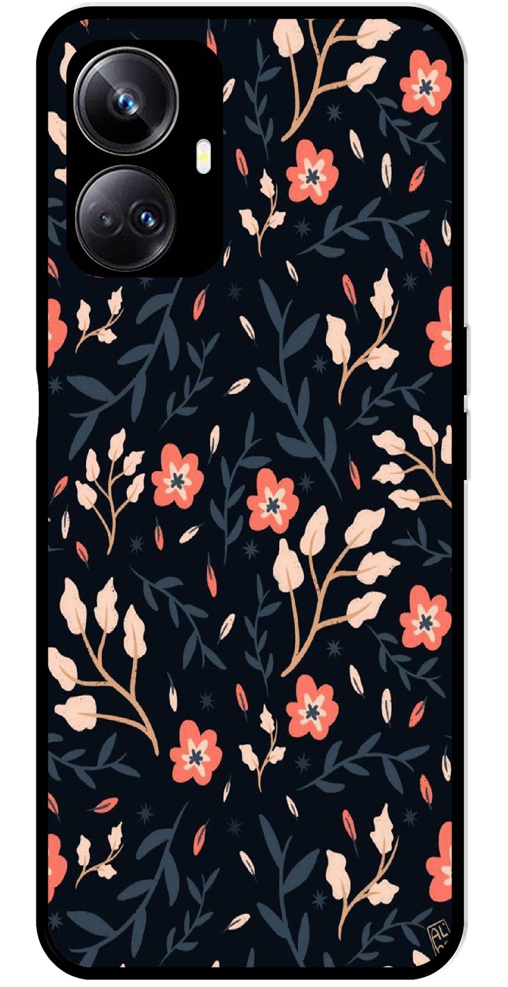 Floral Pattern Metal Mobile Case for Realme 10 Pro 5G  (Design No -10)