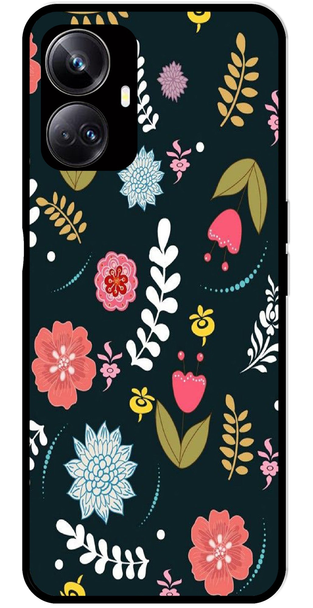 Floral Pattern2 Metal Mobile Case for Realme 10 Pro 5G  (Design No -12)