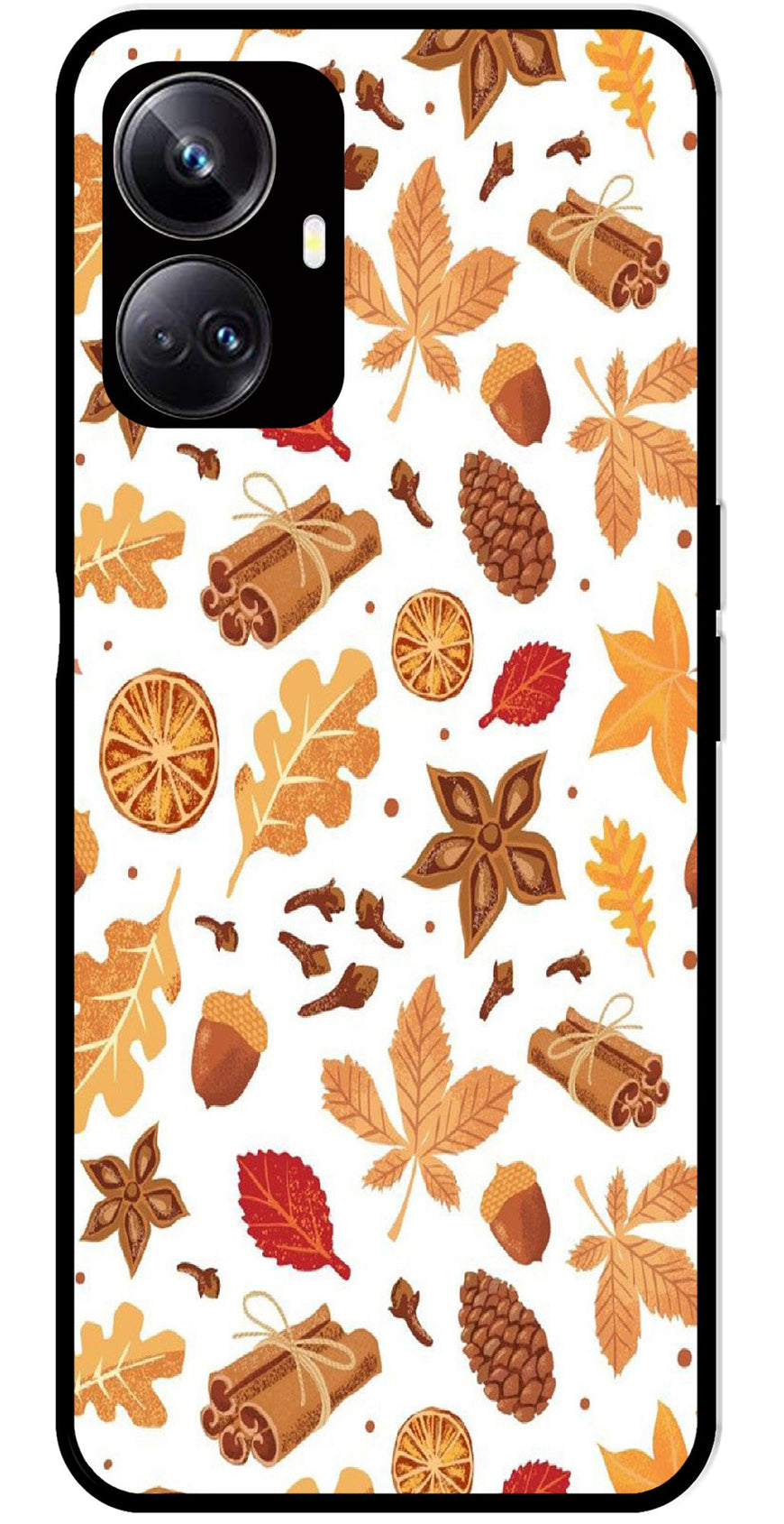 Autumn Leaf Metal Mobile Case for Realme 10 Pro 5G  (Design No -19)