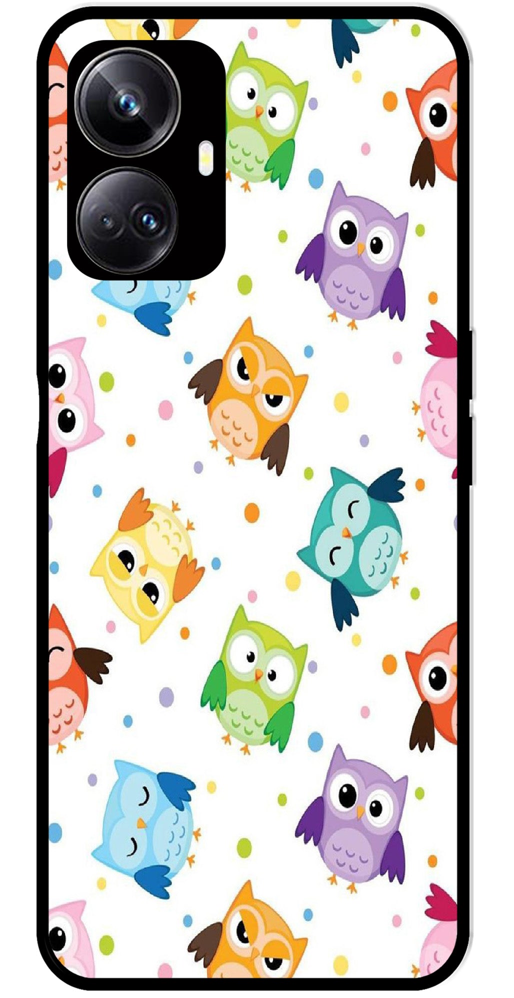 Owls Pattern Metal Mobile Case for Realme 10 Pro 5G  (Design No -20)