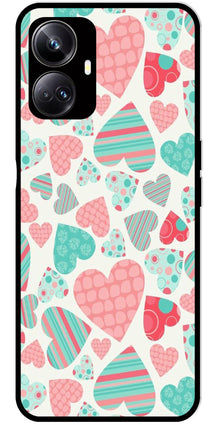 Hearts Pattern Metal Mobile Case for Realme 10 Pro 5G