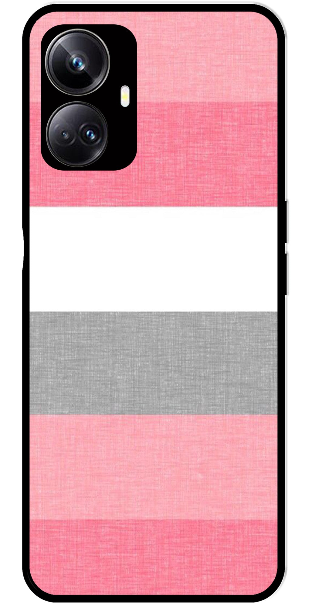 Pink Pattern Metal Mobile Case for Realme 10 Pro 5G  (Design No -23)