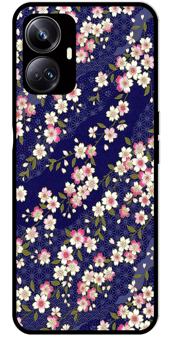 Flower Design Metal Mobile Case for Realme 10 Pro 5G  (Design No -25)