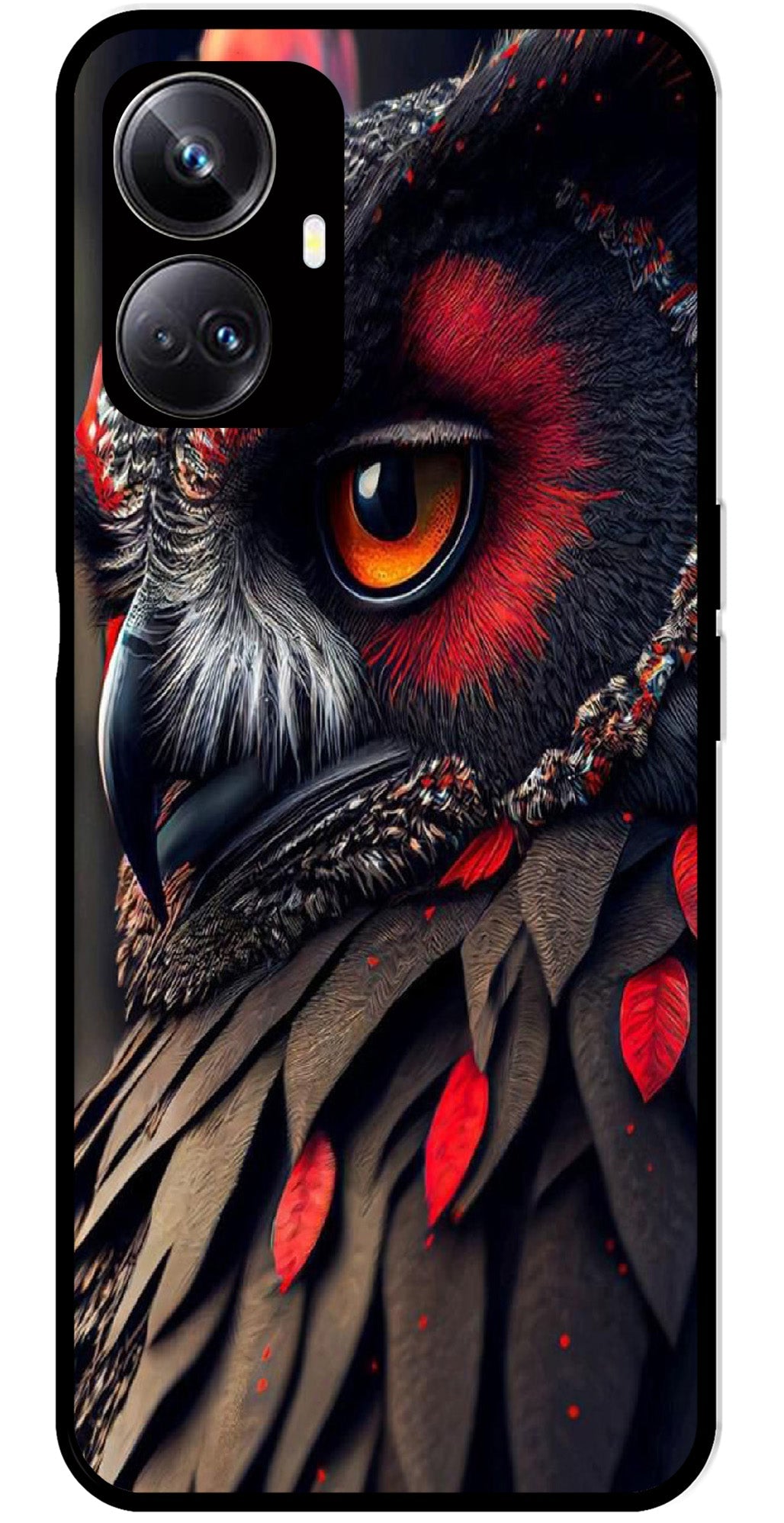 Owl Design Metal Mobile Case for Realme 10 Pro 5G  (Design No -26)