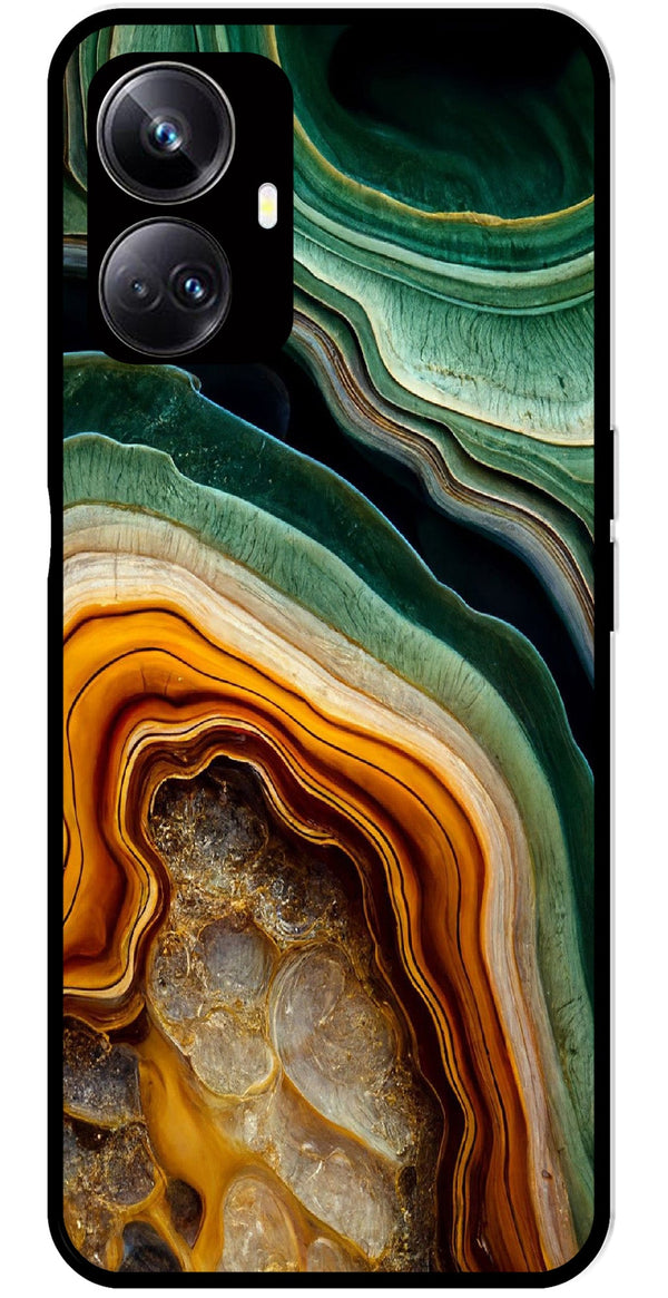 Marble Design Metal Mobile Case for Realme 10 Pro 5G  (Design No -28)