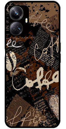 Coffee Pattern Metal Mobile Case for Realme 10 Pro 5G