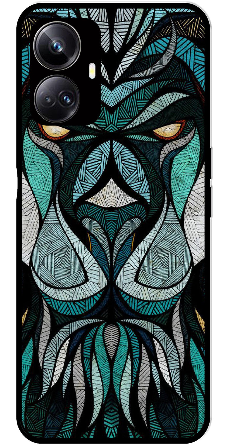 Lion Pattern Metal Mobile Case for Realme 10 Pro 5G  (Design No -40)