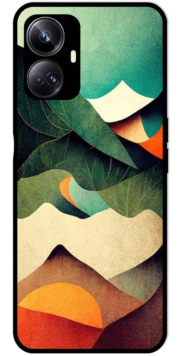 MultiColor Pattern Metal Mobile Case for Realme 10 Pro 5G  (Design No -43)