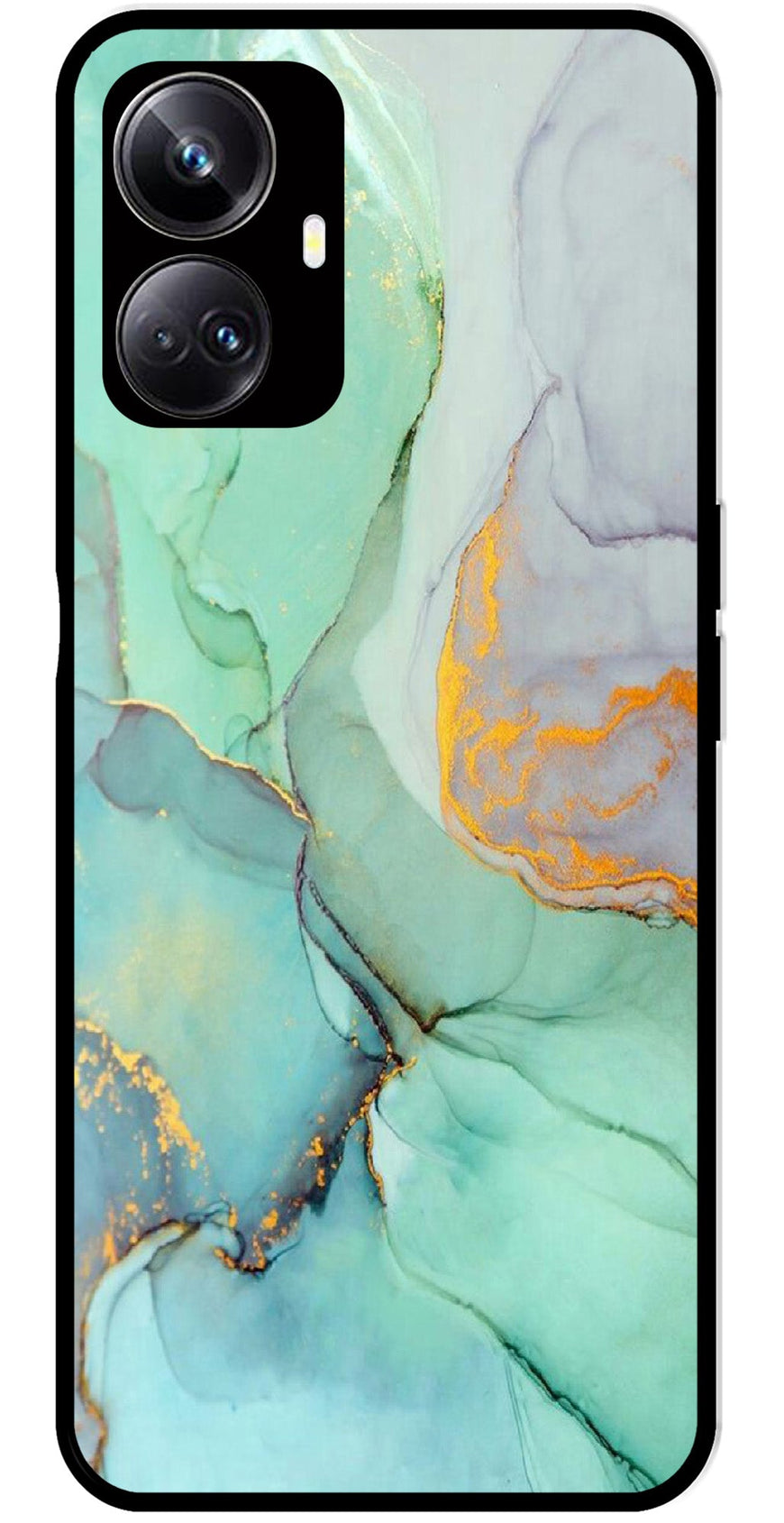 Marble Design Metal Mobile Case for Realme 10 Pro 5G  (Design No -46)