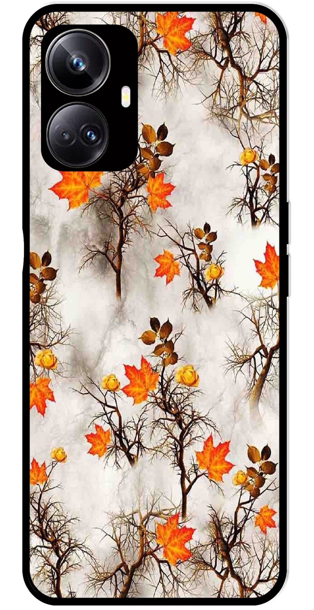 Autumn leaves Metal Mobile Case for Realme 10 Pro 5G  (Design No -55)