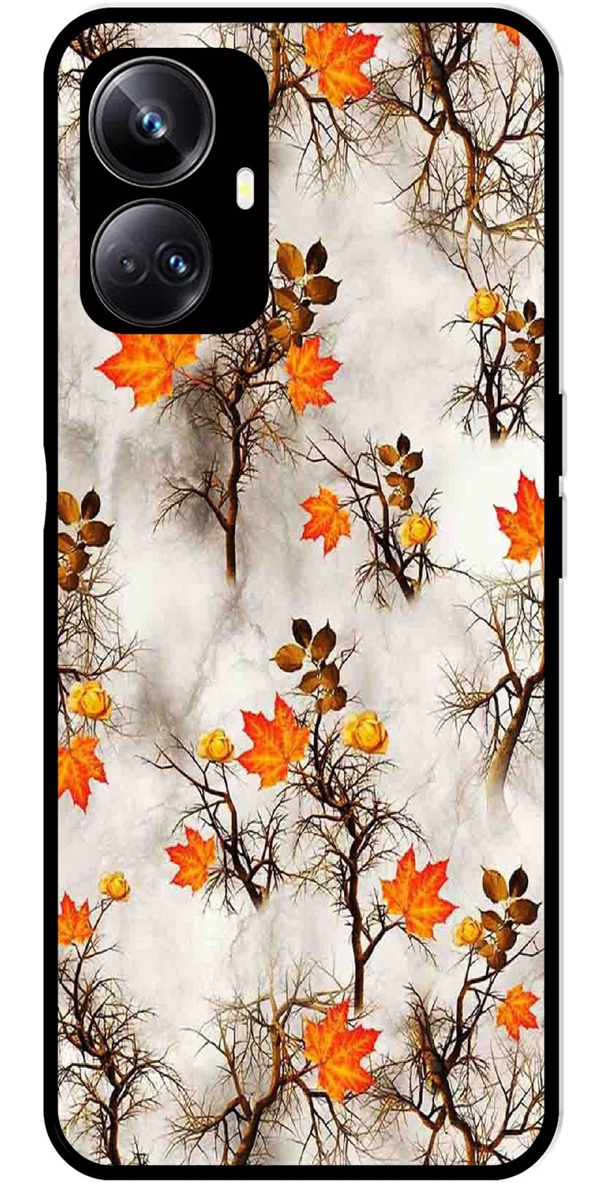 Autumn leaves Metal Mobile Case for Realme 10 Pro 5G  (Design No -55)