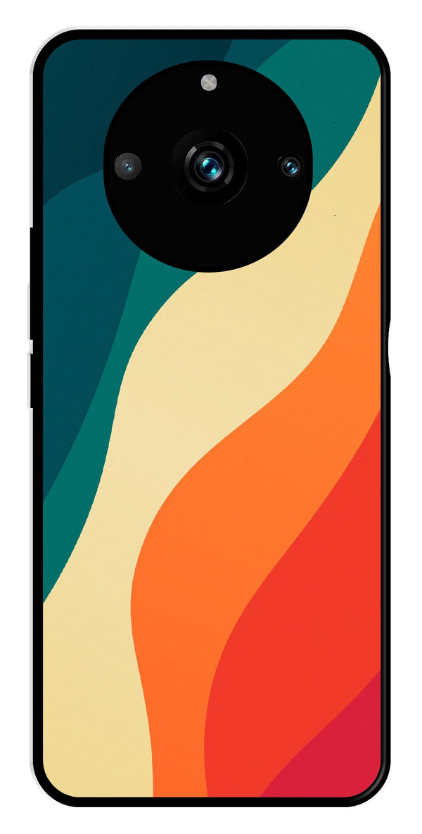 Muted Rainbow Metal Mobile Case for Realme 11 Pro Plus 5G   (Design No -39)