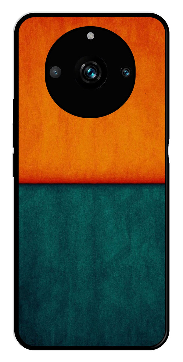 Orange Green Pattern Metal Mobile Case for Realme 11 Pro Plus 5G   (Design No -45)