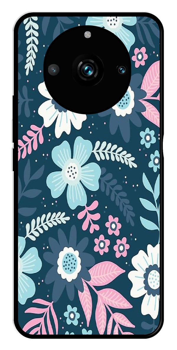 Flower Leaves Design Metal Mobile Case for Realme 11 Pro Plus 5G   (Design No -50)