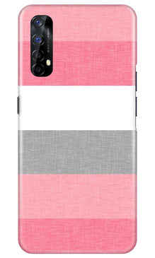 Pink white pattern Mobile Back Case for Realme 7 (Design - 55)