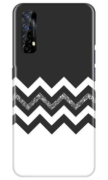 Black white Pattern2Mobile Back Case for Realme 7 (Design - 83)