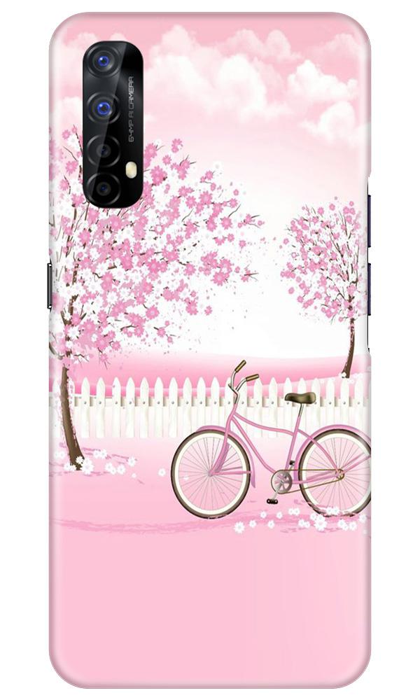 Pink Flowers Cycle Case for Realme 7(Design - 102)