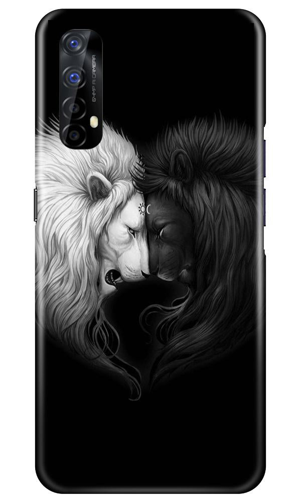 Dark White Lion Case for Realme 7  (Design - 140)