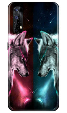 Wolf fight Mobile Back Case for Realme 7 (Design - 221)