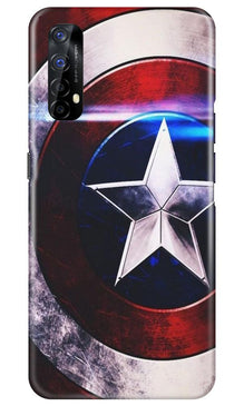 Captain America Shield Mobile Back Case for Realme 7 (Design - 250)
