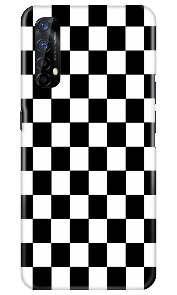 Black White Boxes Mobile Back Case for Realme 7 (Design - 372)
