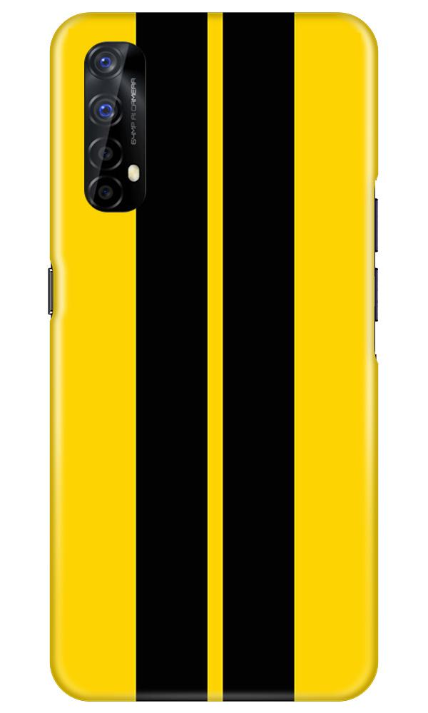 Black Yellow Pattern Mobile Back Case for Realme 7 (Design - 377)