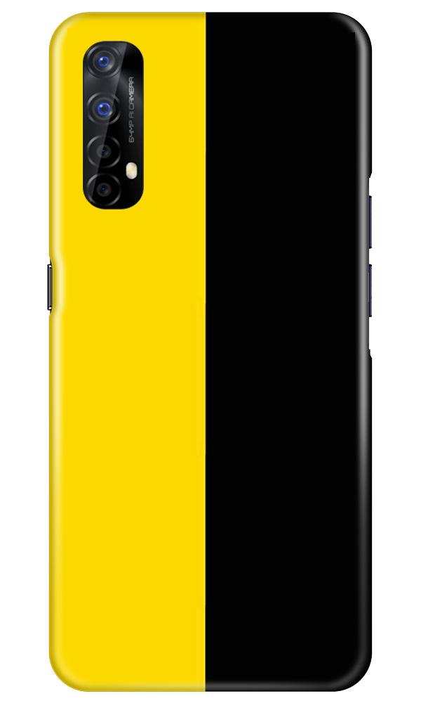 Black Yellow Pattern Mobile Back Case for Realme 7 (Design - 397)