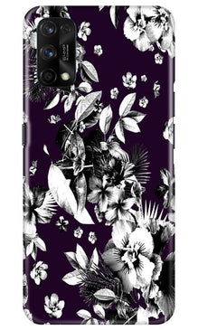 white flowers Mobile Back Case for Realme 7 Pro (Design - 7)