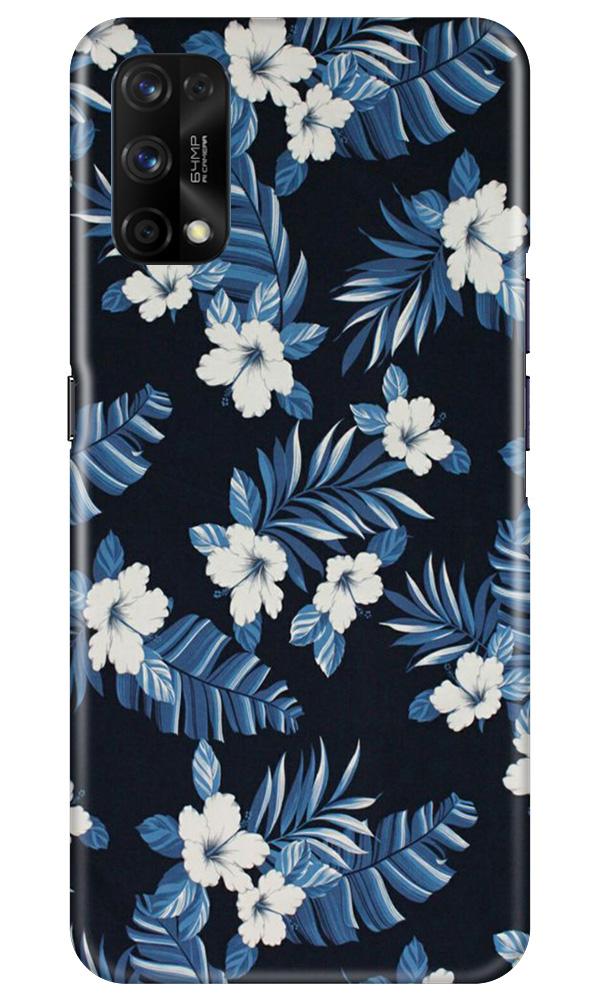 White flowers Blue Background2 Case for Realme 7 Pro