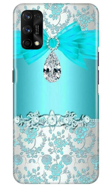 Shinny Blue Background Mobile Back Case for Realme 7 Pro (Design - 32)