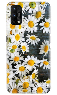 White flowers2 Mobile Back Case for Realme 7 Pro (Design - 62)