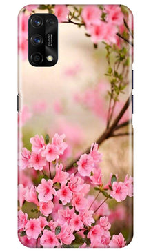 Pink flowers Mobile Back Case for Realme 7 Pro (Design - 69)