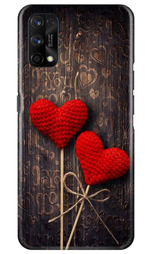 Red Hearts Mobile Back Case for Realme 7 Pro (Design - 80)