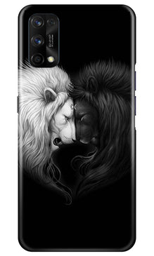 Dark White Lion Mobile Back Case for Realme 7 Pro  (Design - 140)