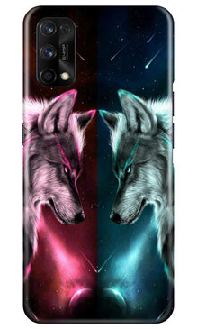 Wolf fight Mobile Back Case for Realme 7 Pro (Design - 221)
