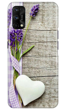 White Heart Mobile Back Case for Realme 7 Pro (Design - 298)