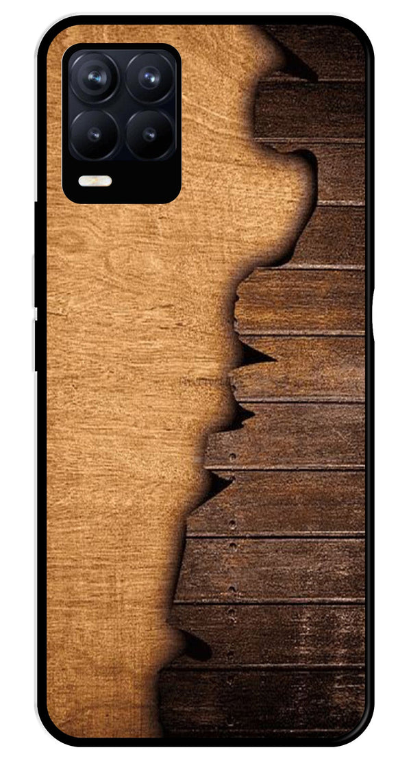 Wooden Design Metal Mobile Case for Realme 8 4G  (Design No -13)