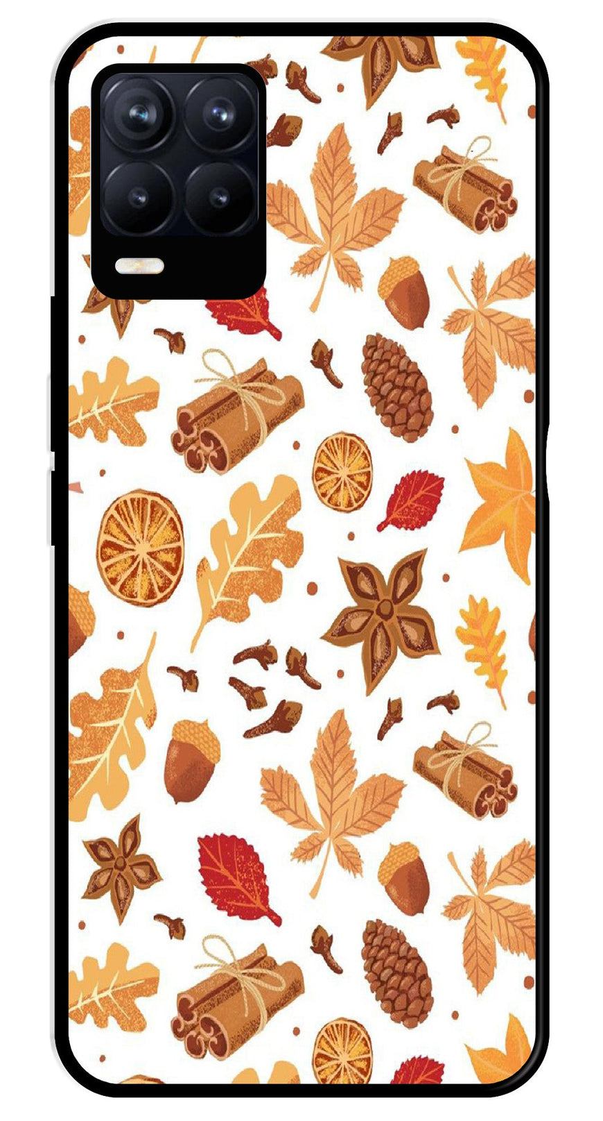 Autumn Leaf Metal Mobile Case for Realme 8 4G  (Design No -19)